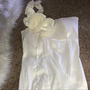 Ivory one shoulder flower dress